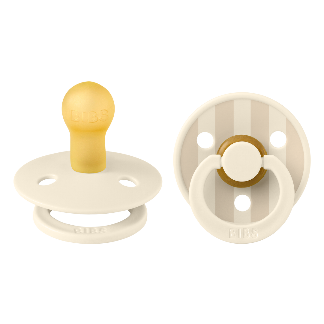 BIBS Studio Collection Round Dummies Twin Pack - Pinstripe