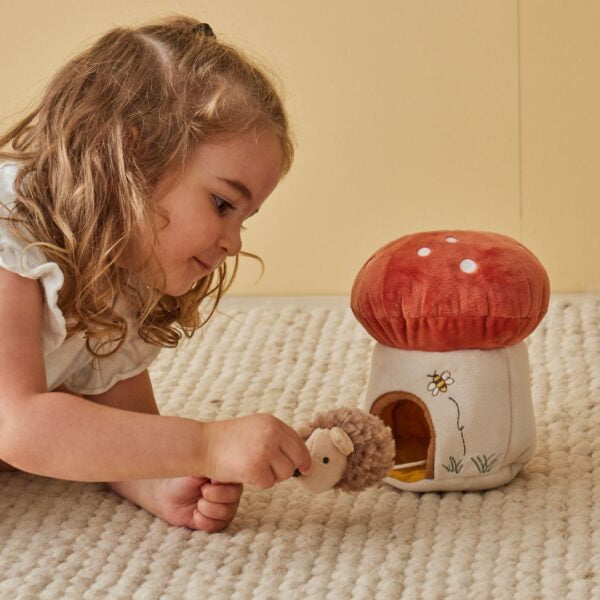 Plush Mushroom House & Hedgehog