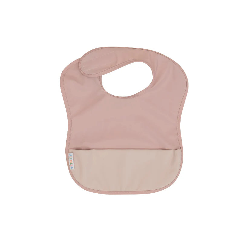 All4Ella Two-Tone Waterproof Pouch Bib - Pink