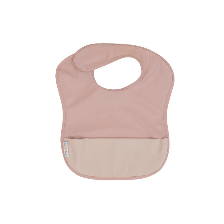 All4Ella Two-Tone Waterproof Pouch Bib - Pink