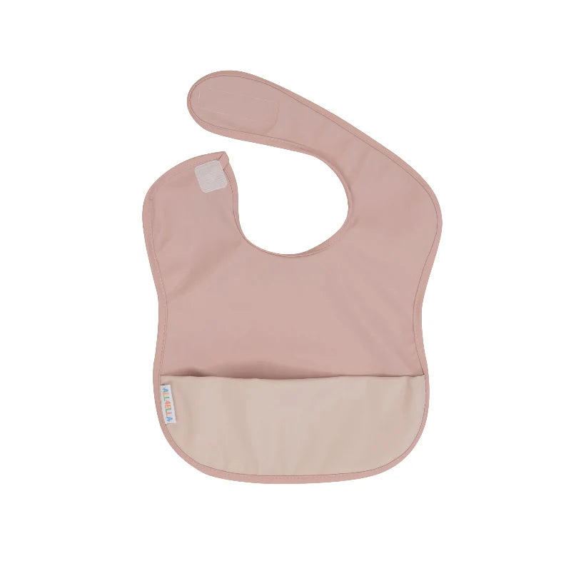 All4Ella Two-Tone Waterproof Pouch Bib - Pink