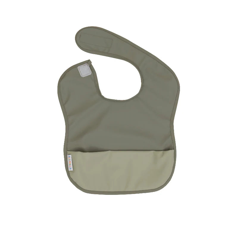 All4Ella Two-Tone Waterproof Pouch Bib - Sage
