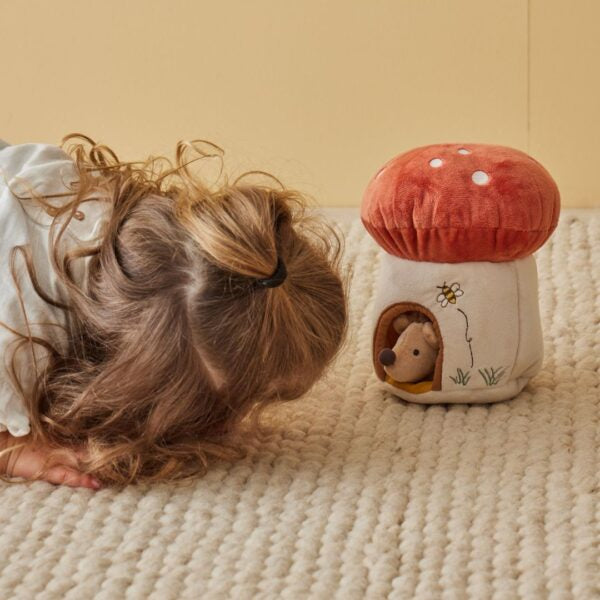 Plush Mushroom House & Hedgehog