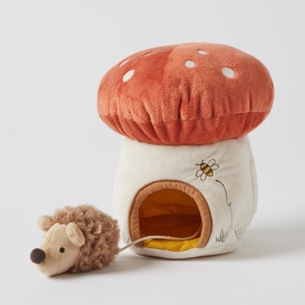 Plush Mushroom House & Hedgehog