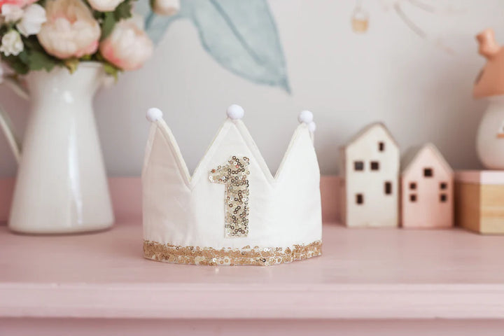 Alimrose 1st Birthday Crown - Ivory
