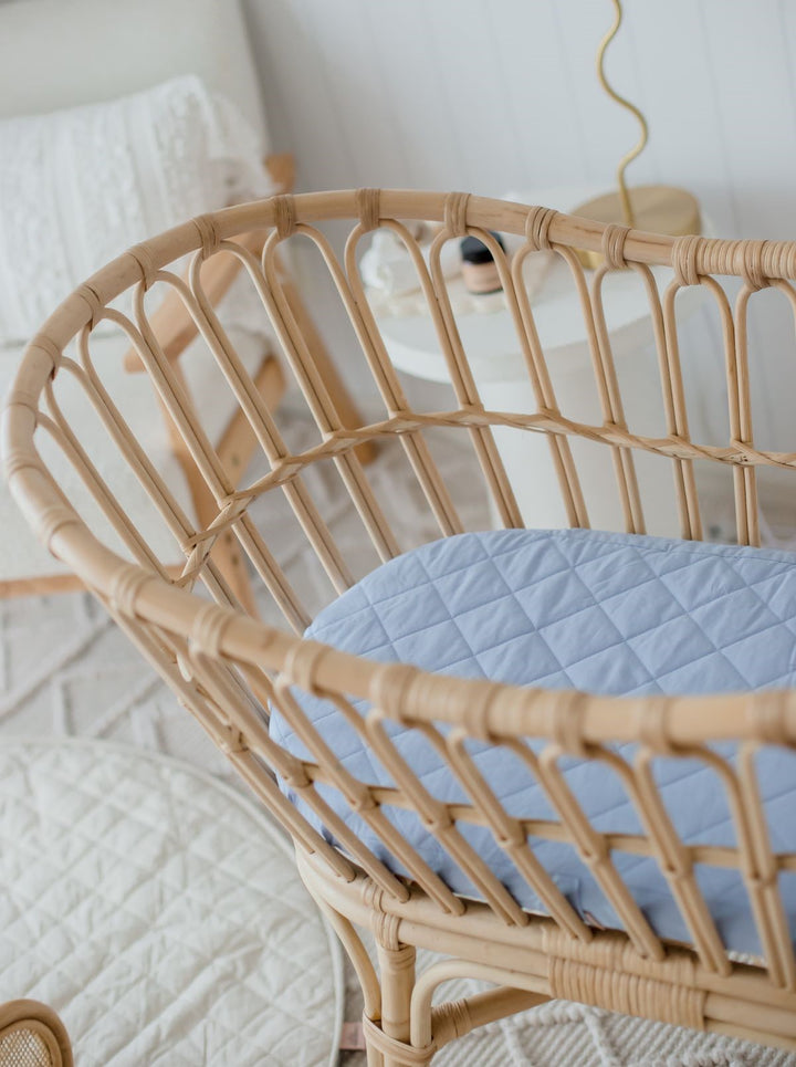 Bambella Waterproof Moses Bassinet Sheet |  Dusty Sky Blue