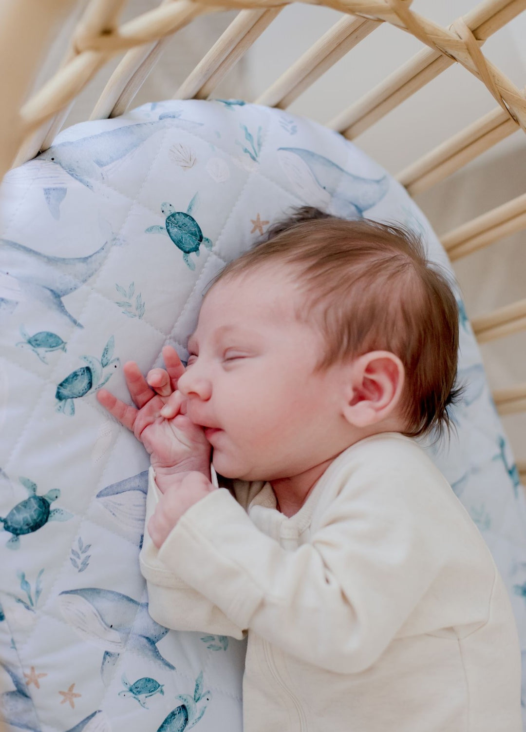 Bambella Waterproof Moses Bassinet Sheet |Turtle Bay