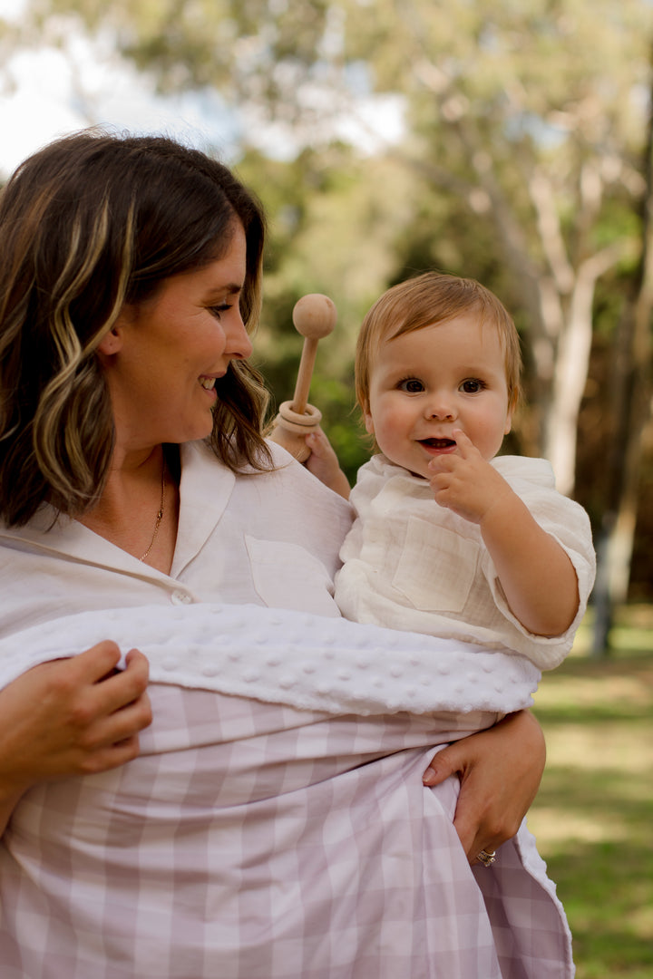 Bambella Snuggle Blanket - Blush Gingham