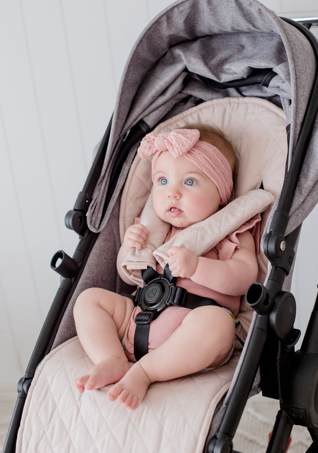 Bambella Designs Universal Quilted Pram Liner | Lullaby Pink