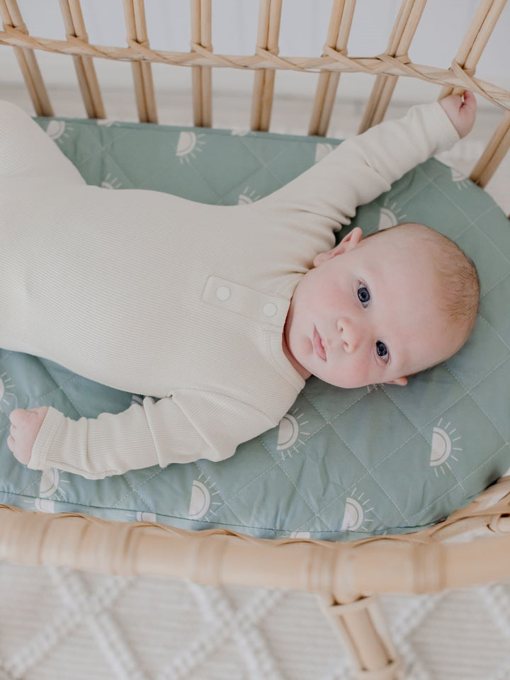 Bambella Waterproof Moses Bassinet Sheet | Sage Sunshine