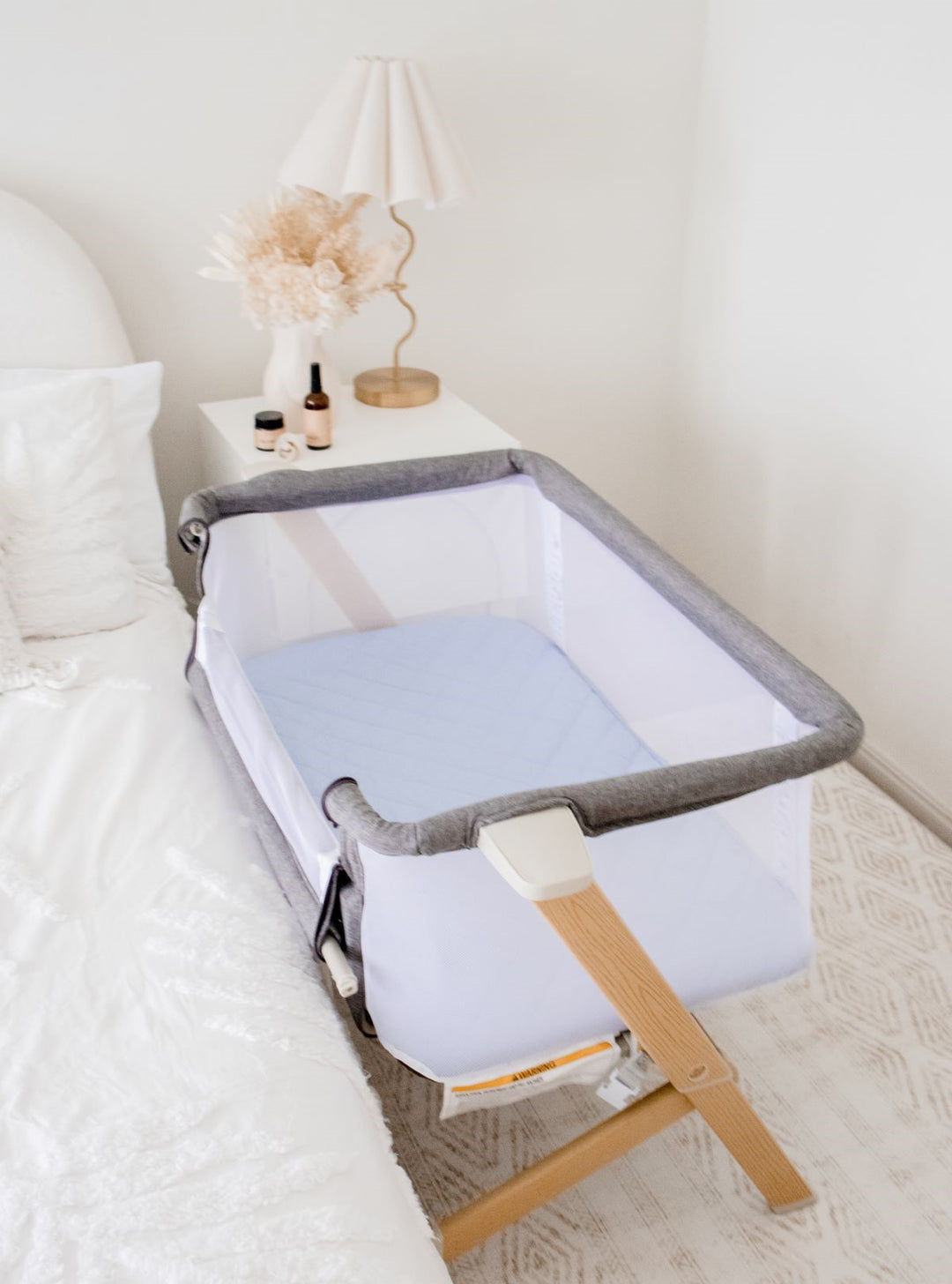 Bambella Co-Sleeper Fitted Waterproof Sheet | Dusty Blue