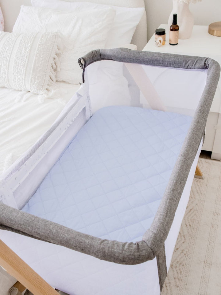 Bambella Co-Sleeper Fitted Waterproof Sheet | Dusty Blue