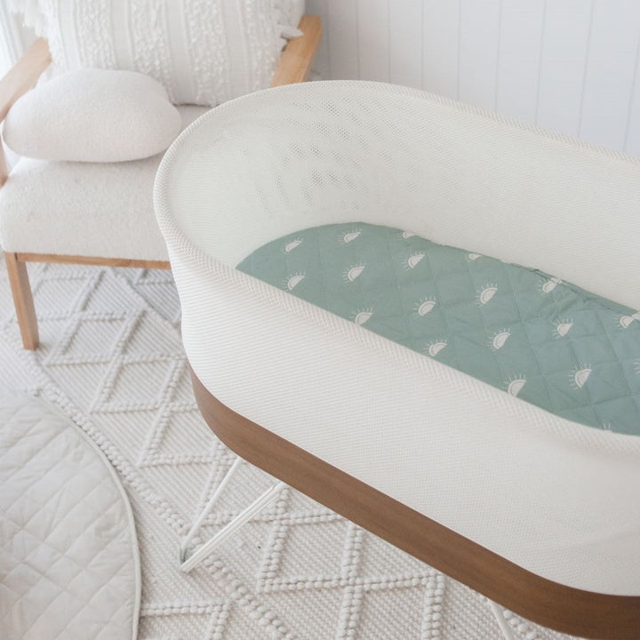 Bambella Waterproof Moses Bassinet Sheet | Sage Sunshine