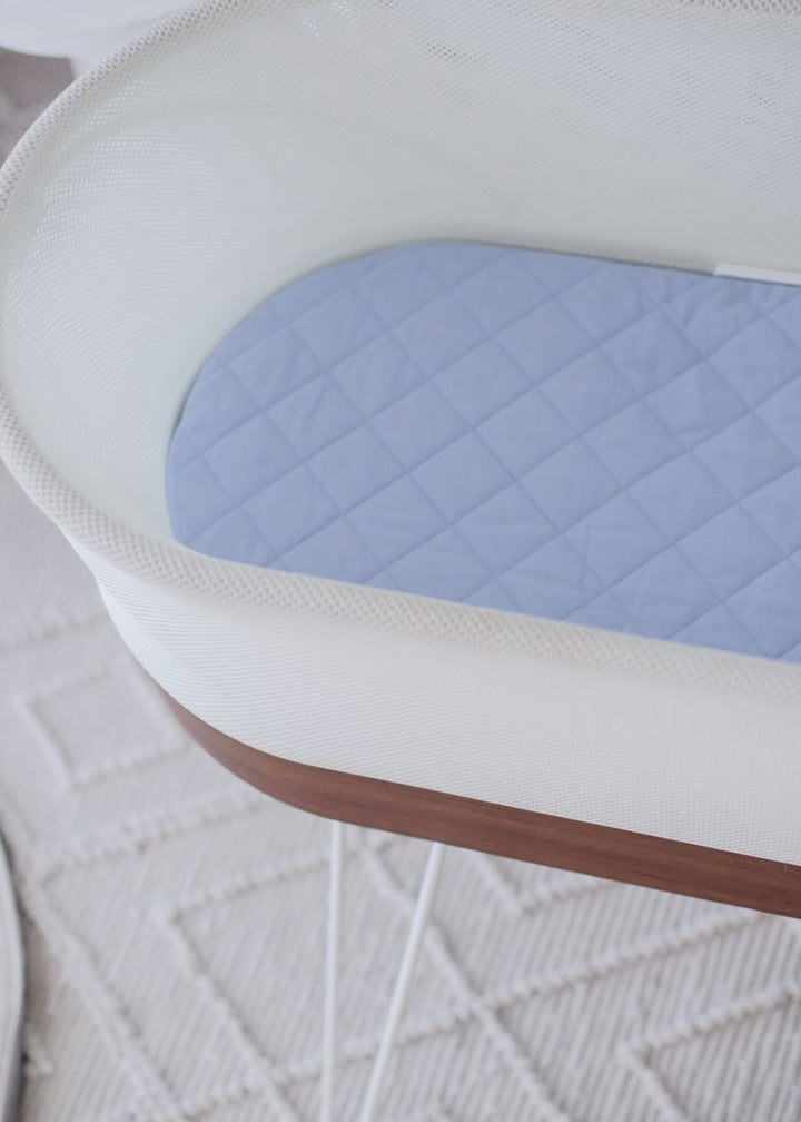 Bambella Waterproof Moses Bassinet Sheet |  Dusty Sky Blue