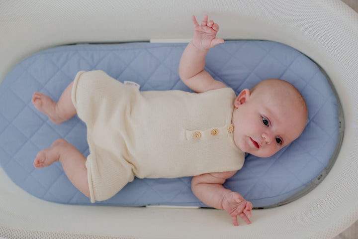 Bambella Waterproof Moses Bassinet Sheet |  Dusty Sky Blue