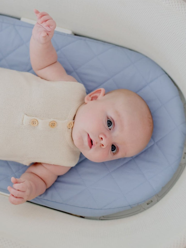 Bambella Waterproof Moses Bassinet Sheet |  Dusty Sky Blue