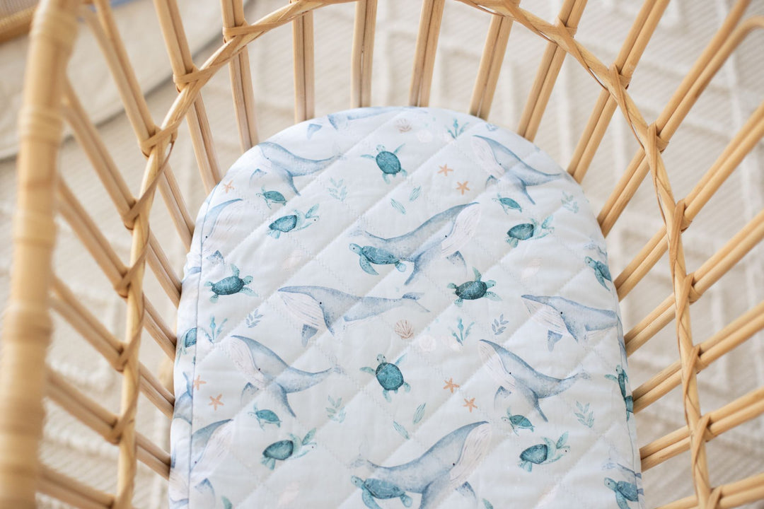 Bambella Waterproof Moses Bassinet Sheet |Turtle Bay