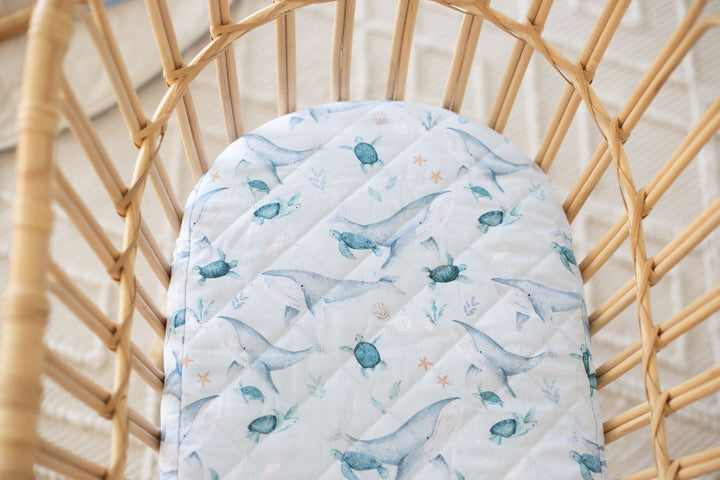 Bambella Waterproof Moses Bassinet Sheet |Turtle Bay
