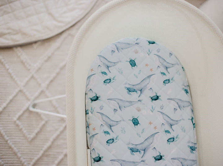 Bambella Waterproof Moses Bassinet Sheet |Turtle Bay