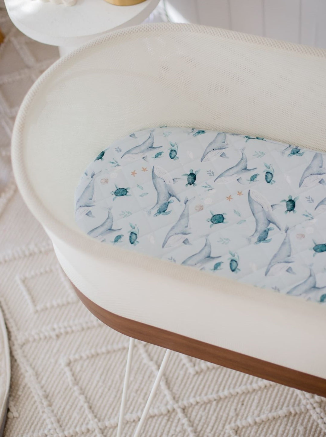 Bambella Waterproof Moses Bassinet Sheet |Turtle Bay