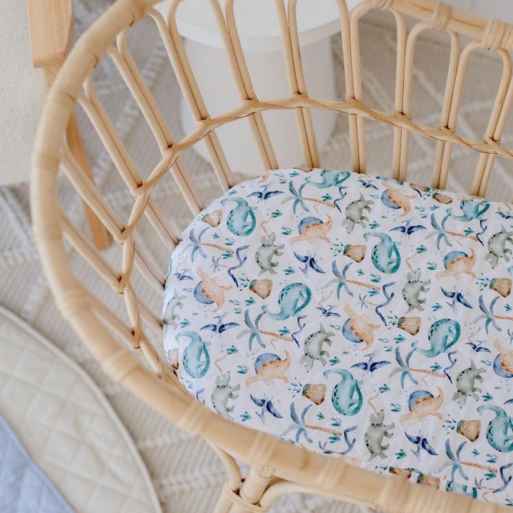 Bambella Waterproof Moses Bassinet Sheet | Wild Dinosaurs