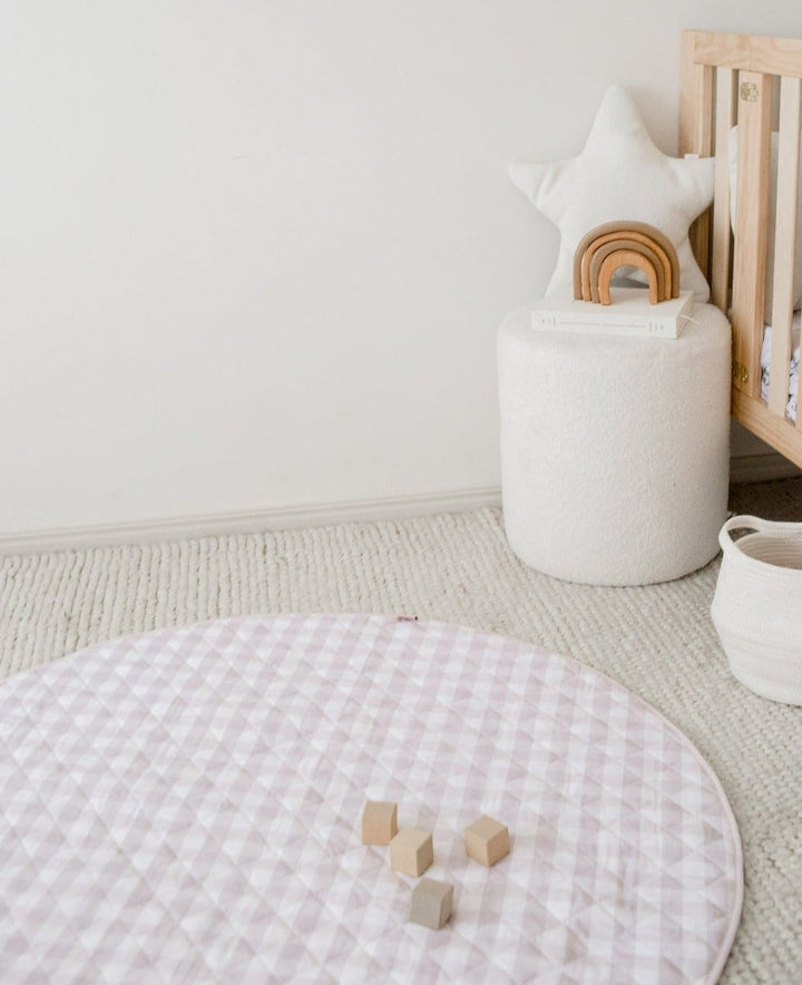 Bambella Padded Waterproof Play Mat | Blush Gingham