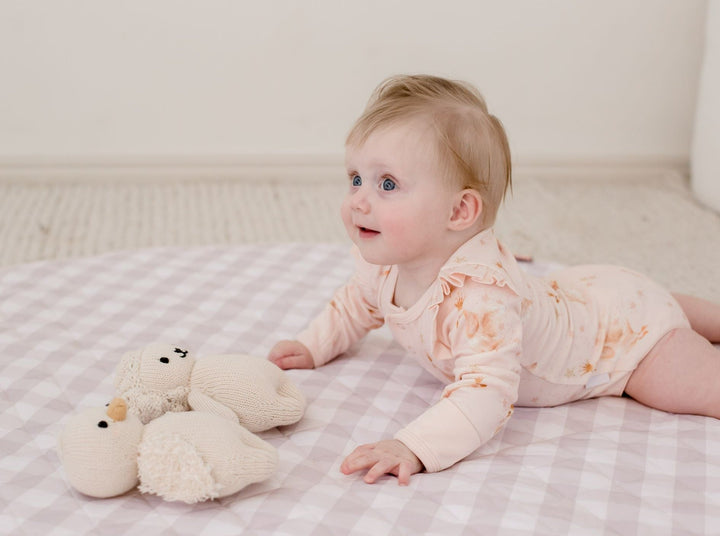 Bambella Padded Waterproof Play Mat | Blush Gingham