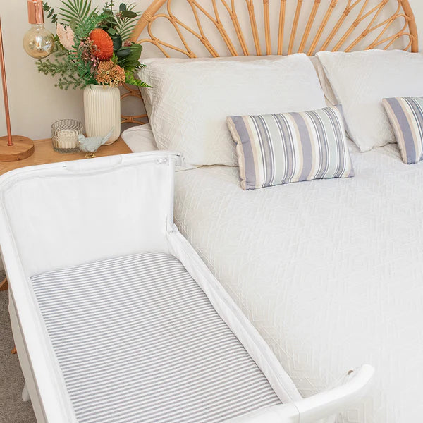 Bedside Bassinet/ Co Sleeper Fitted Sheets 2 Pack - Watercolour Elephant