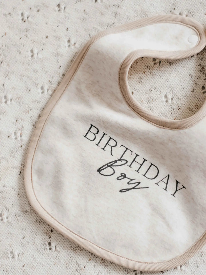 Bencer & Hazelnut Essentials Cotton Jersey Bib - Birthday Boy
