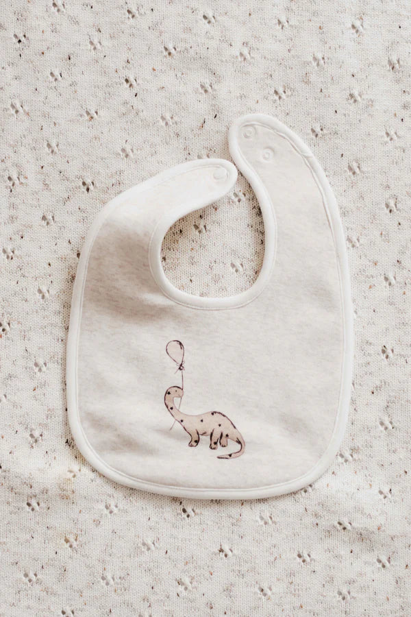 Bencer & Hazelnut Essentials Cotton Jersey Bib - Birthdayasaurus