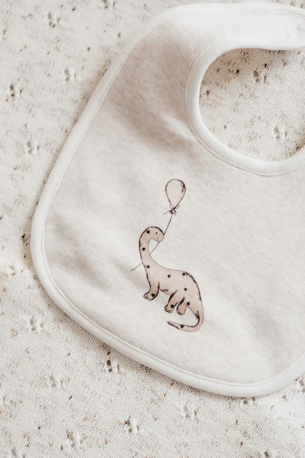 Bencer & Hazelnut Essentials Cotton Jersey Bib - Birthdayasaurus