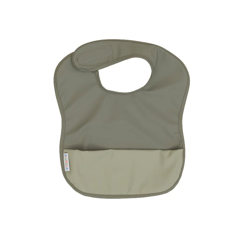 All4Ella Two-Tone Waterproof Pouch Bib - Sage
