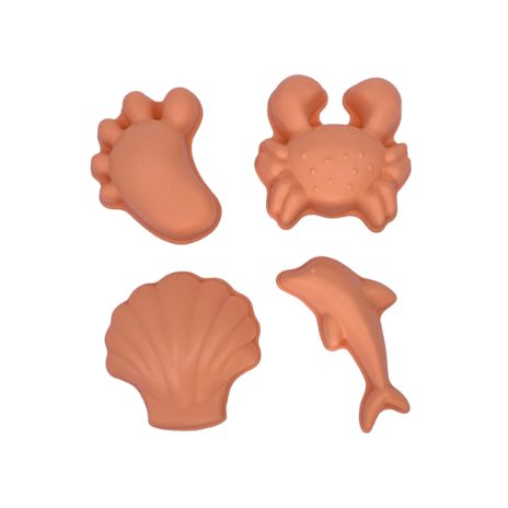 Scrunch Beach Bundle with Bucket, Spade, Rake & Moulds - Coral
