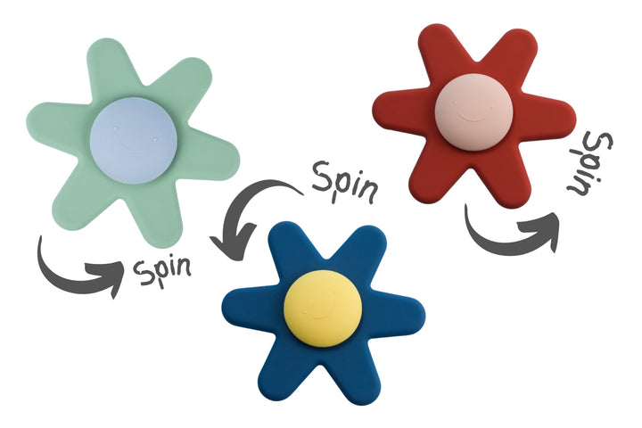 Silicone Suction Daisy Spinner - Assorted