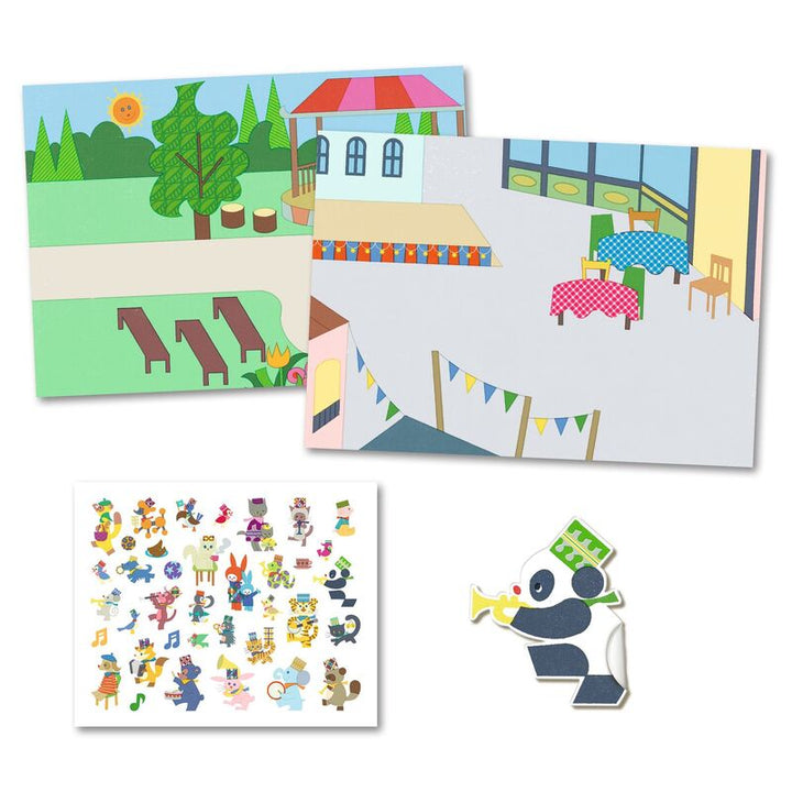 Djeco Fanfare 30pc Reusable Puffy Stickers Set