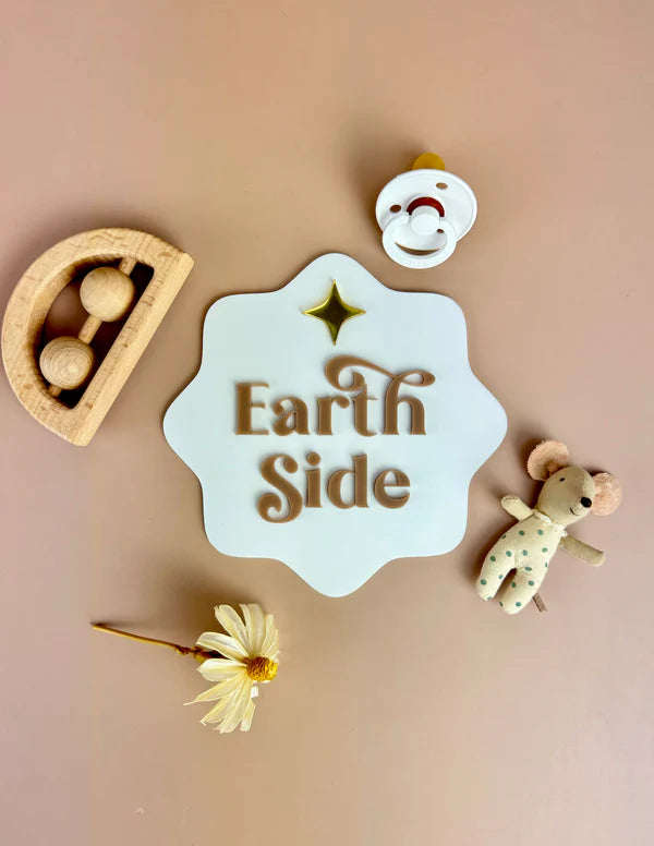 Earth Side Baby Announcement Plaque