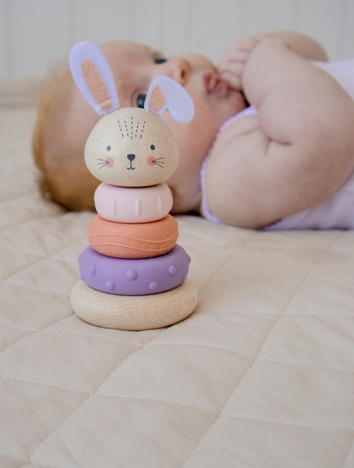 EcoStack Wooden Ring Stacker Toy - Bunny