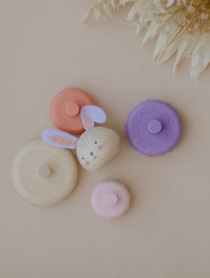 EcoStack Wooden Ring Stacker Toy - Bunny