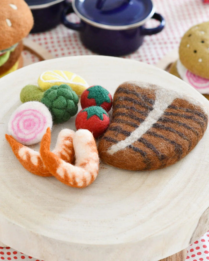 Felt Surf and Turf Stack Play Food Set