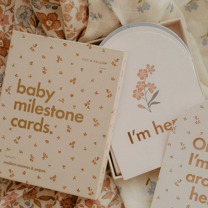 Fox & Fallow’s Baby Milestone Cards  - Broderie