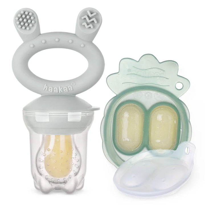Haakaa Silicone Fresh Food Feeder & Mini Nibble Tray Combo