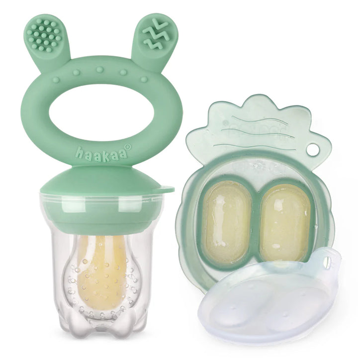 Haakaa Silicone Fresh Food Feeder & Mini Nibble Tray Combo