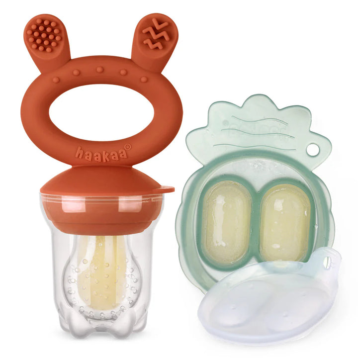 Haakaa Silicone Fresh Food Feeder & Mini Nibble Tray Combo