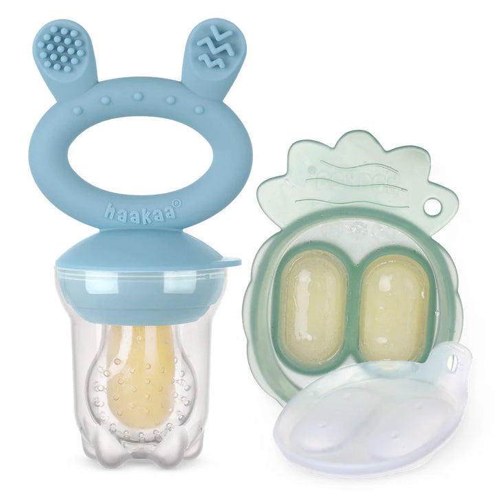 Haakaa Silicone Fresh Food Feeder & Mini Nibble Tray Combo