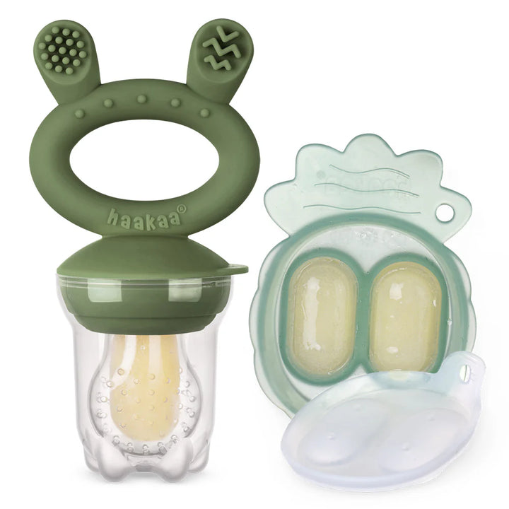 Haakaa Silicone Fresh Food Feeder & Mini Nibble Tray Combo