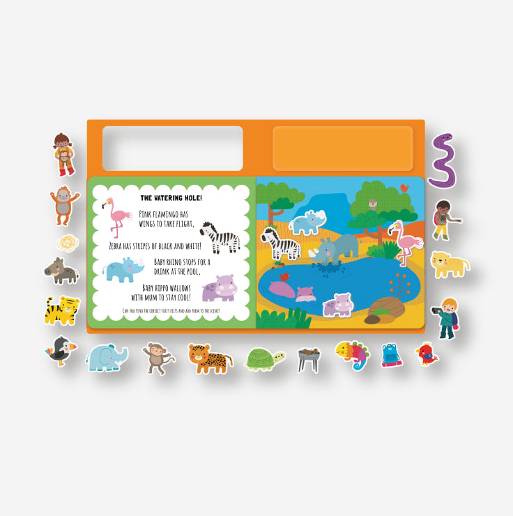 Hello Safari Felt Friends Activity Book