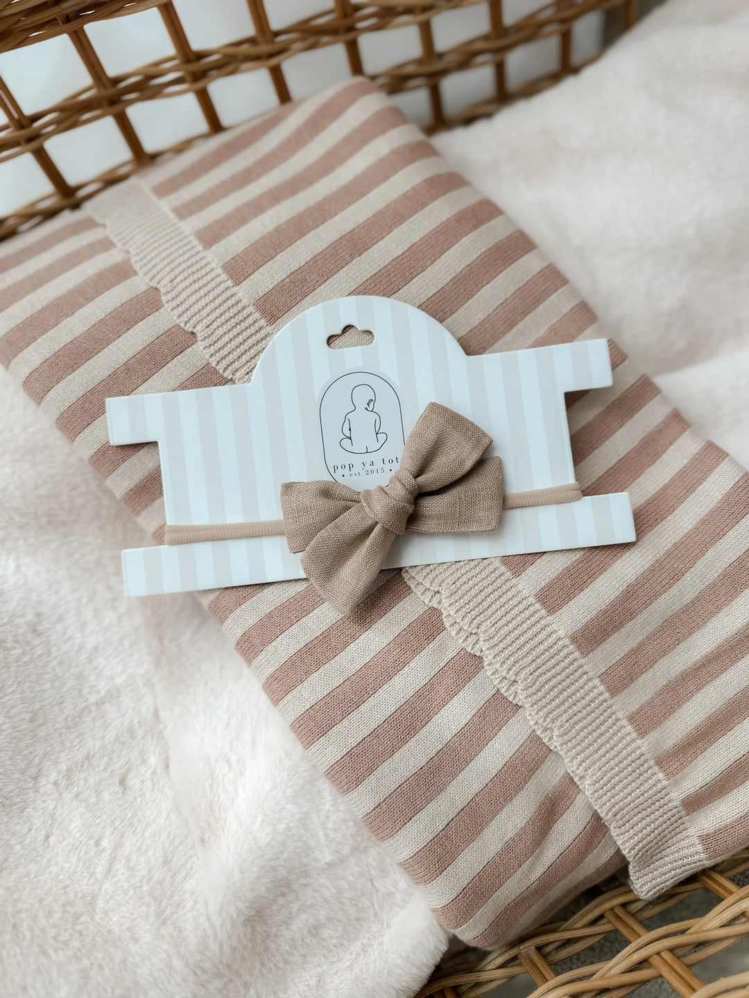 Pop Ya Tot Linen Bow Headband - Rouge