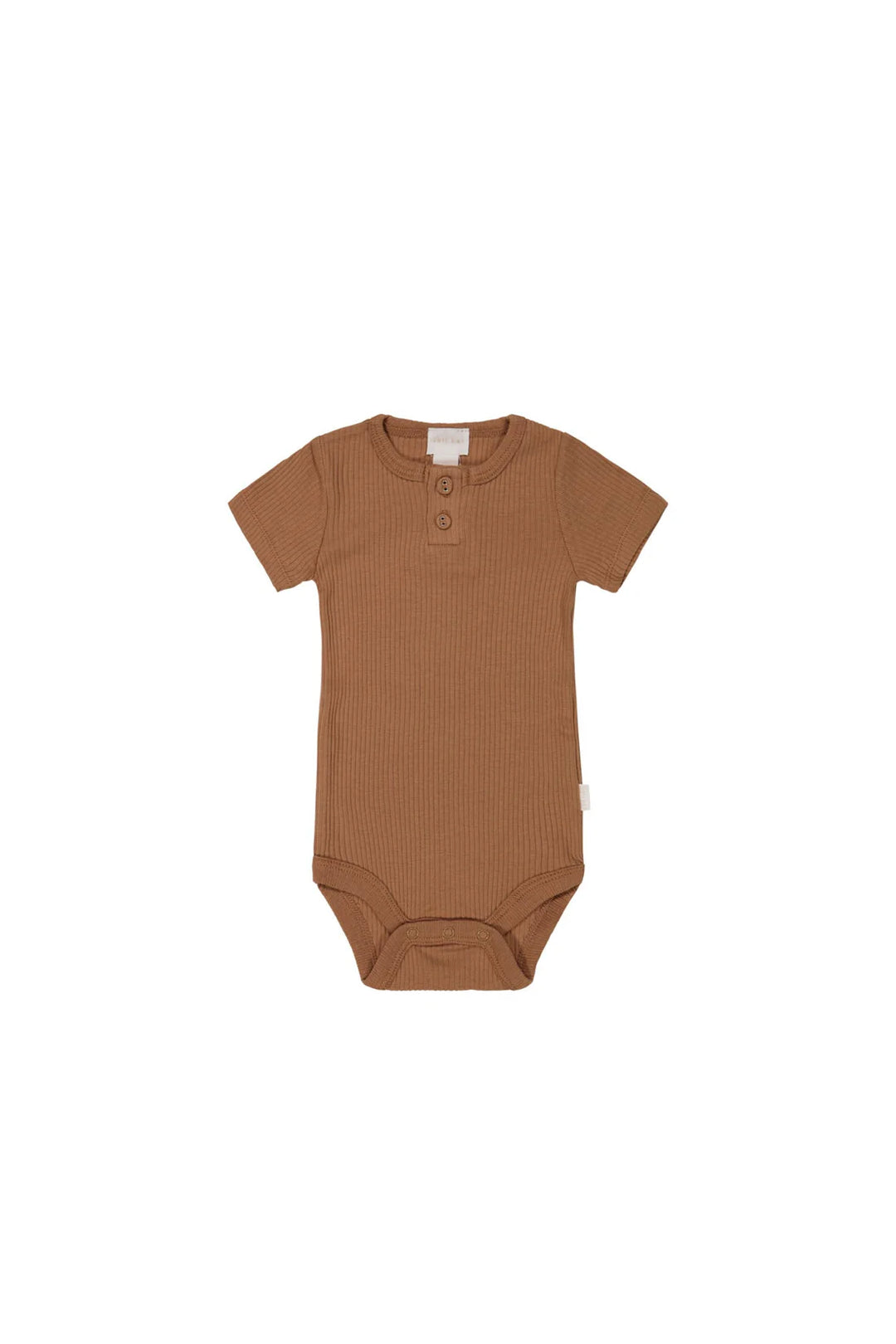Jamie Kay Organic Cotton Modal Darcy Rib Short Sleeve Bodysuit - Baker
