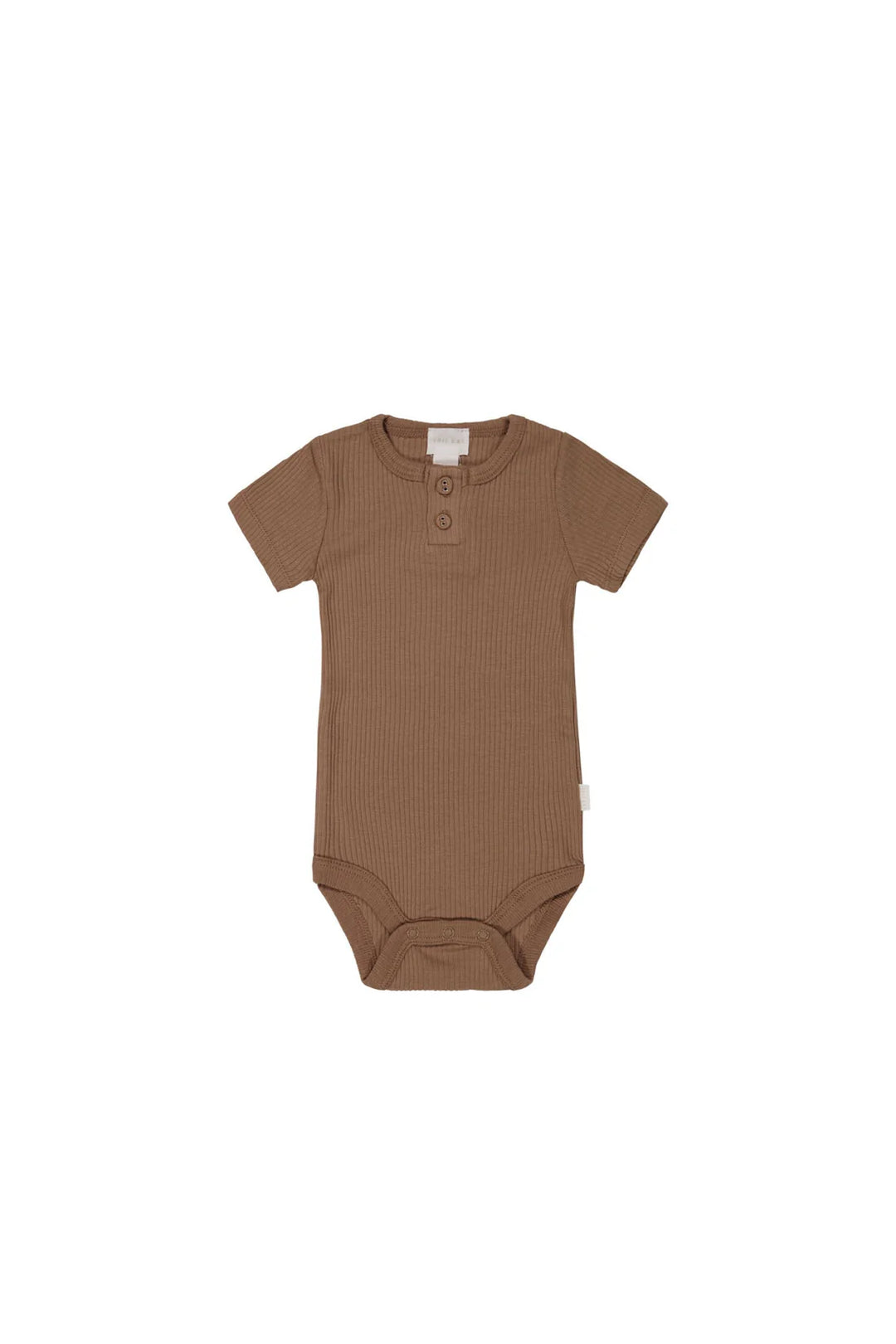 Jamie Kay Organic Cotton Modal Darcy Rib Short Sleeve Bodysuit - Hojicha
