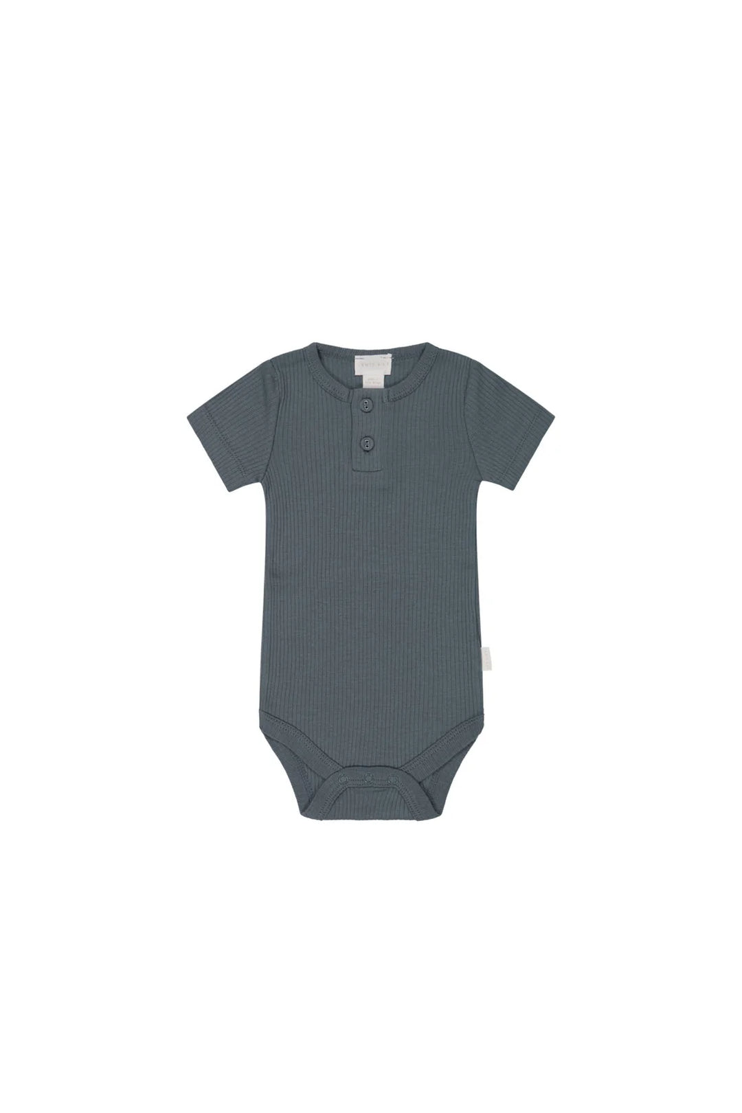 Jamie Kay Organic Rib Short Sleeve Bodysuit - Smoke